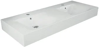 DOPPIO LAVABO SOSPESO DES CON FORO PER RUBINETTO