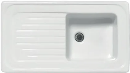 LAVELLO DA INCASSO IN CERAMICA MOD. C280 CON 1 VASCHETTA 90 x 50